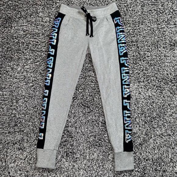 Victoria’s Secret pink Mermaid Bling Shimmer Joggers Size XS - Picture 1 of 6
